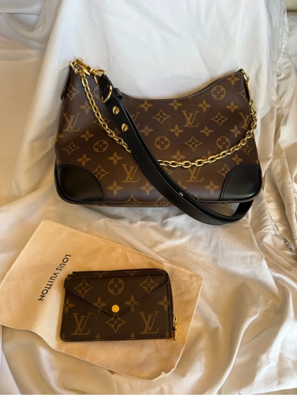 Louis Vuitton Monogram Canvas Card Holder with Gold Hardware